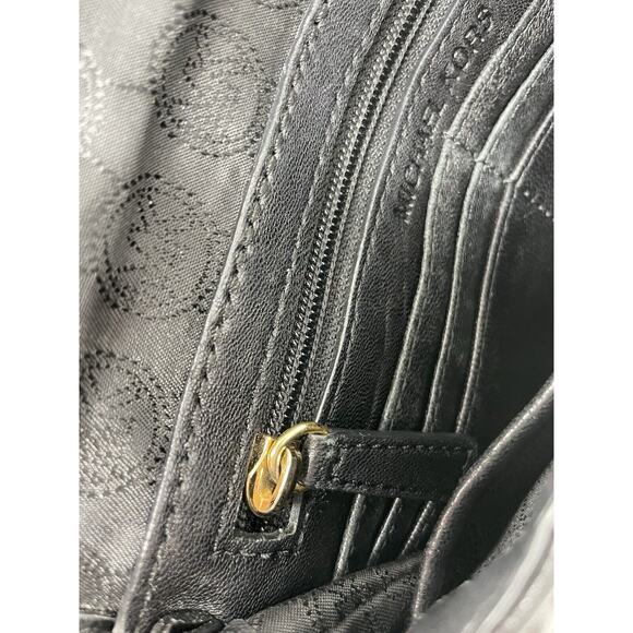 Michael Kors Black Quilted Leather Clutch Purse Wallet Top‎ Handle 9" X 6" RARE - Picture 12 of 14